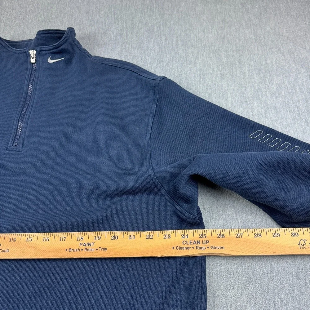 Vintage Y2K Nike Sweatshirt Mens Large Blue 1/4 Zip‎ Fleece Pullover Long Sleeve